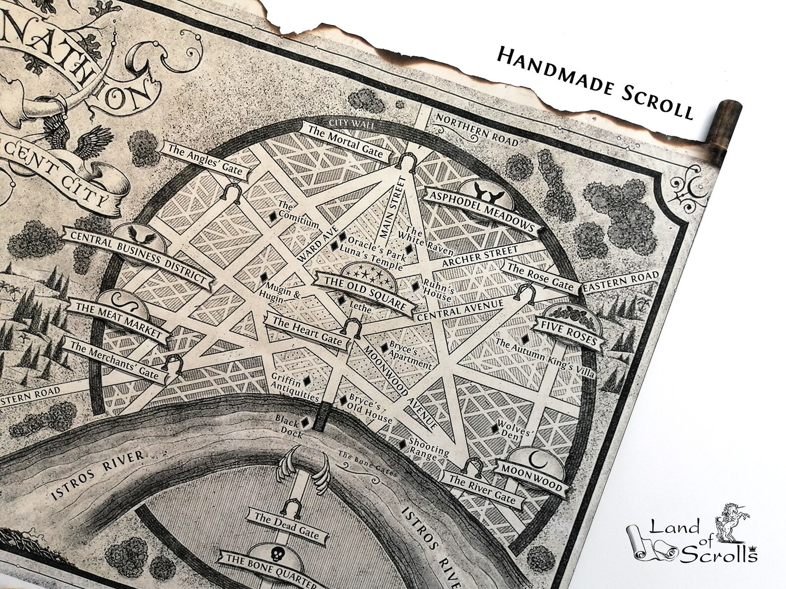 Lunathion Map Crescent City Map House of Earth and Blood Map - Etsy