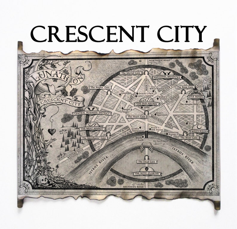 Lunathion Map Crescent City Map House of Earth and Blood Map - Etsy Hong Kong