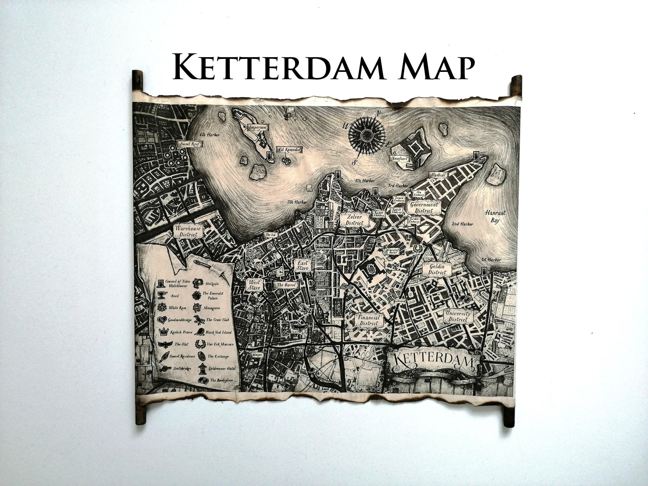Ketterdam Map Six of Crows Map the Grishaverse Map on Handmade - Etsy UK
