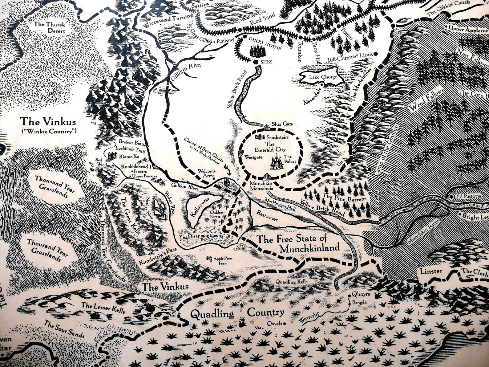 The Land of Oz Map the Wonderful Wizard of Oz Map Dorothy Etsy UK