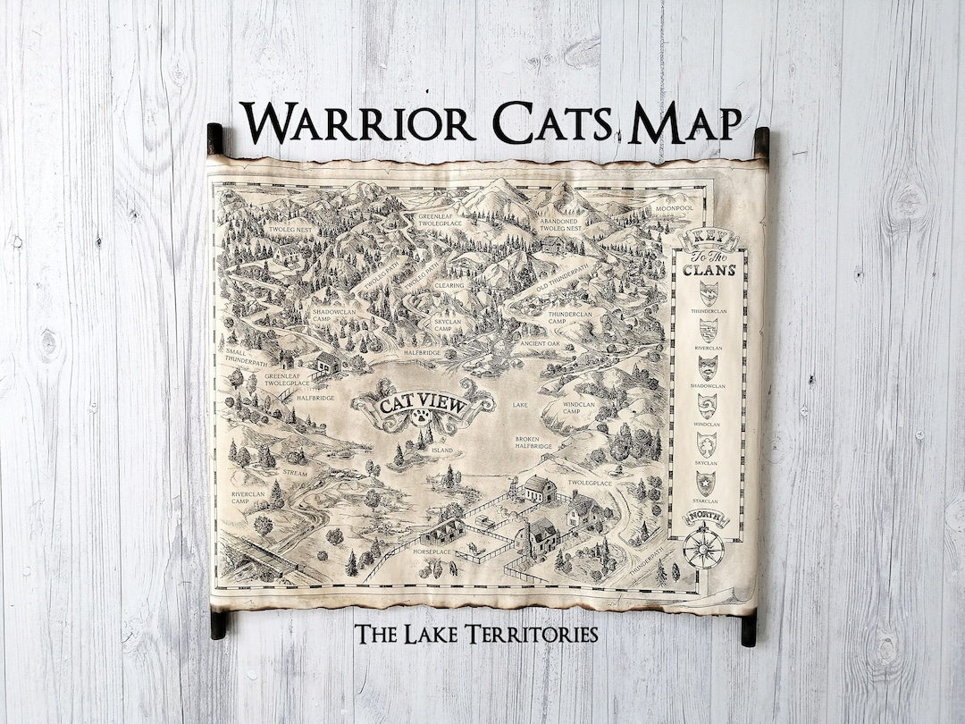Warrior Cats Map, the Lake Territories Map Scroll, Cat View, Warriors