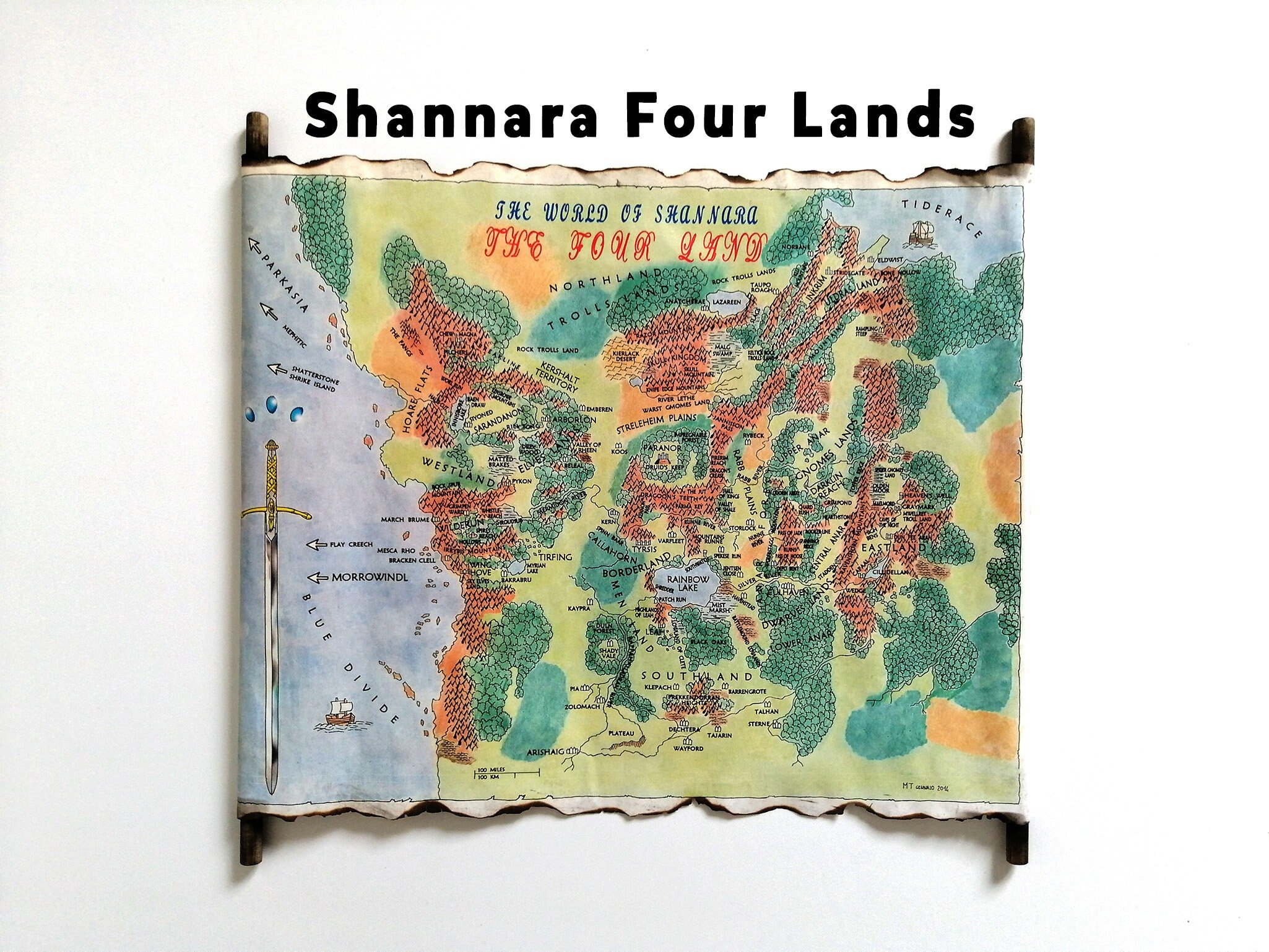 Shannara the Four Lands Map the Four Lands Map the Shannara - Etsy Canada
