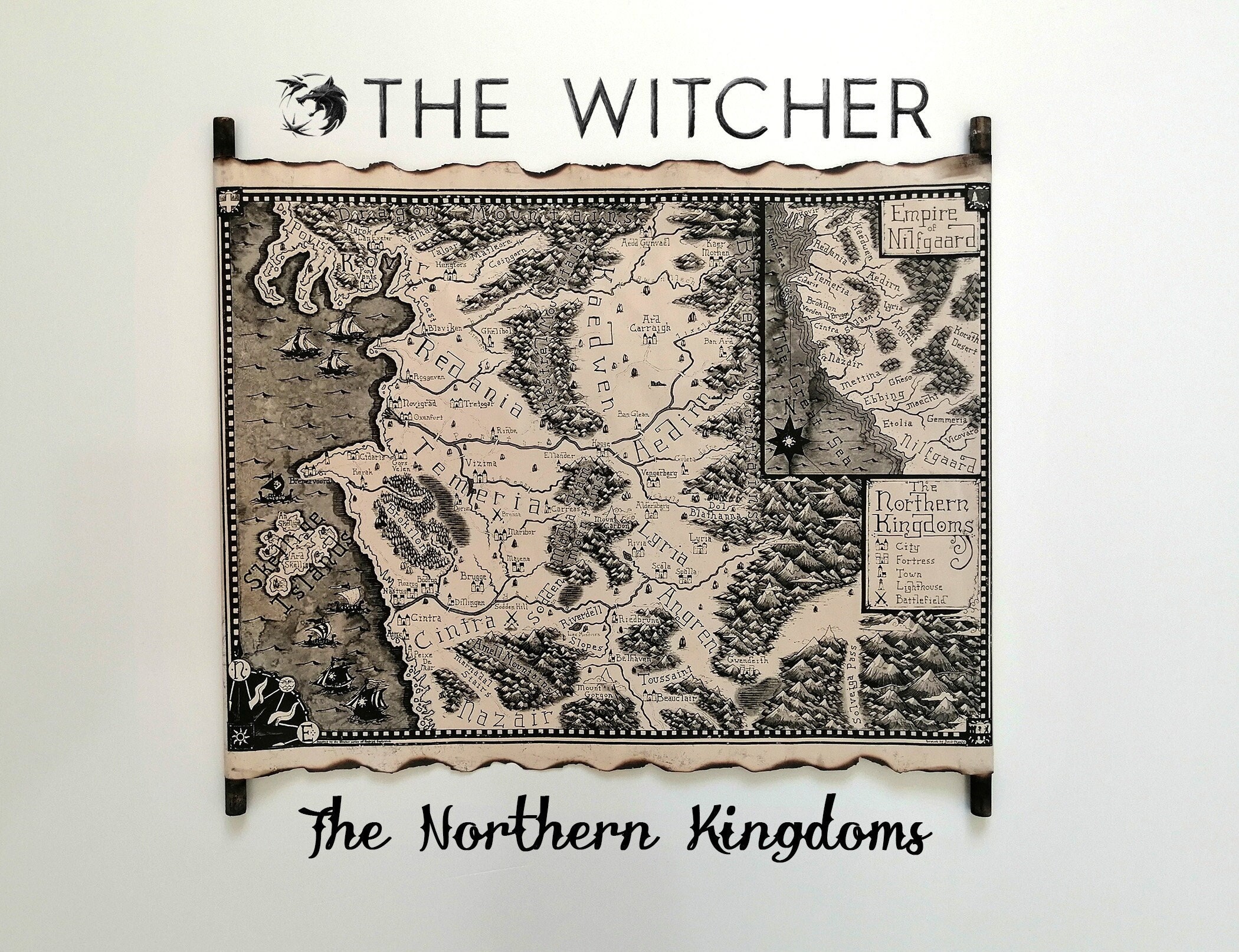 The Witcher World Map The Northern Kingdoms Map Nilfgaardian - Etsy