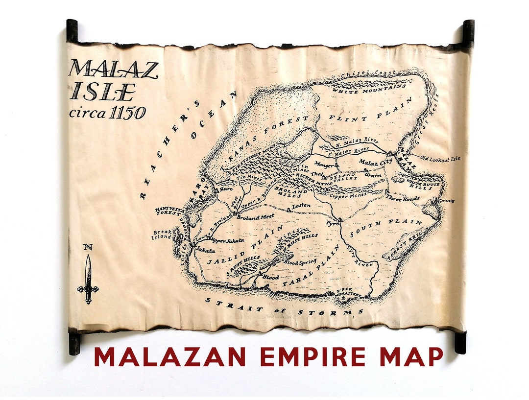 Malaz Island Malazan Empire Map Scroll, Jakatakan Map, Malaz Isle Circa ...