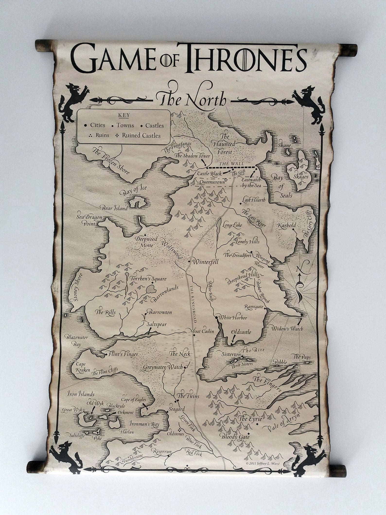 5 MAP SCROLLS Game of Thrones Posters Westeros Map the North - Etsy