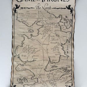 5 MAP SCROLLS Game of Thrones Posters Westeros Map the North, the South ...