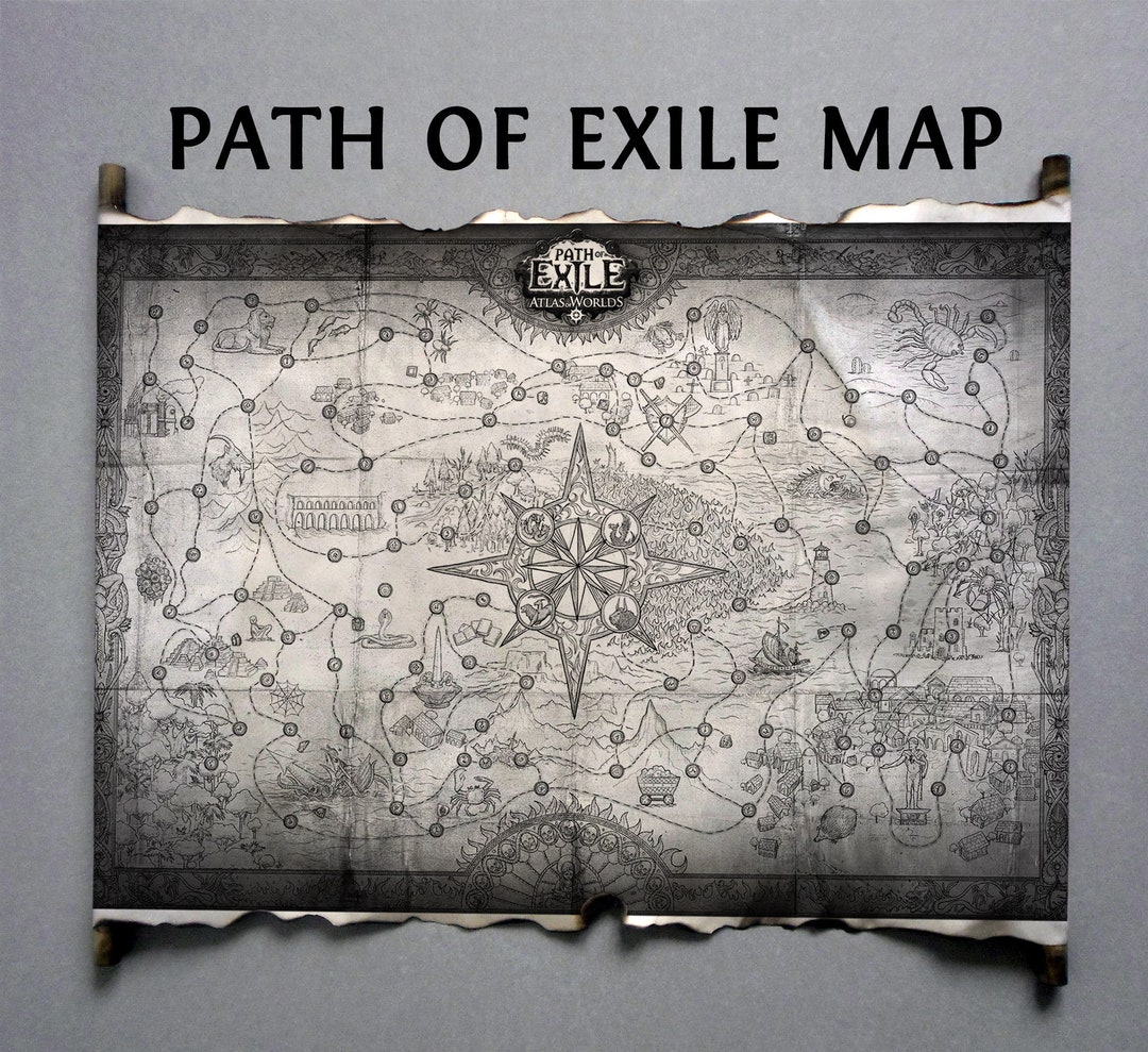 Path of Exile Map Atlas of Worlds Map HANDMADE SCROLL - Etsy Hong Kong