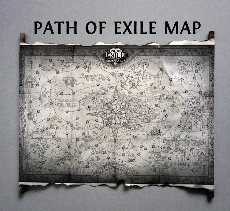 Path of Exile Map Atlas of Worlds Map HANDMADE SCROLL - Etsy