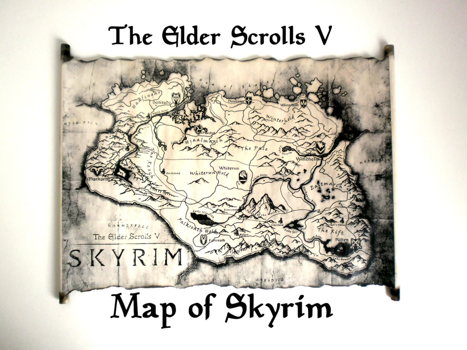 MAP of SKYRIM the Elder Scrolls V Map TES Map Skyrim the Etsy