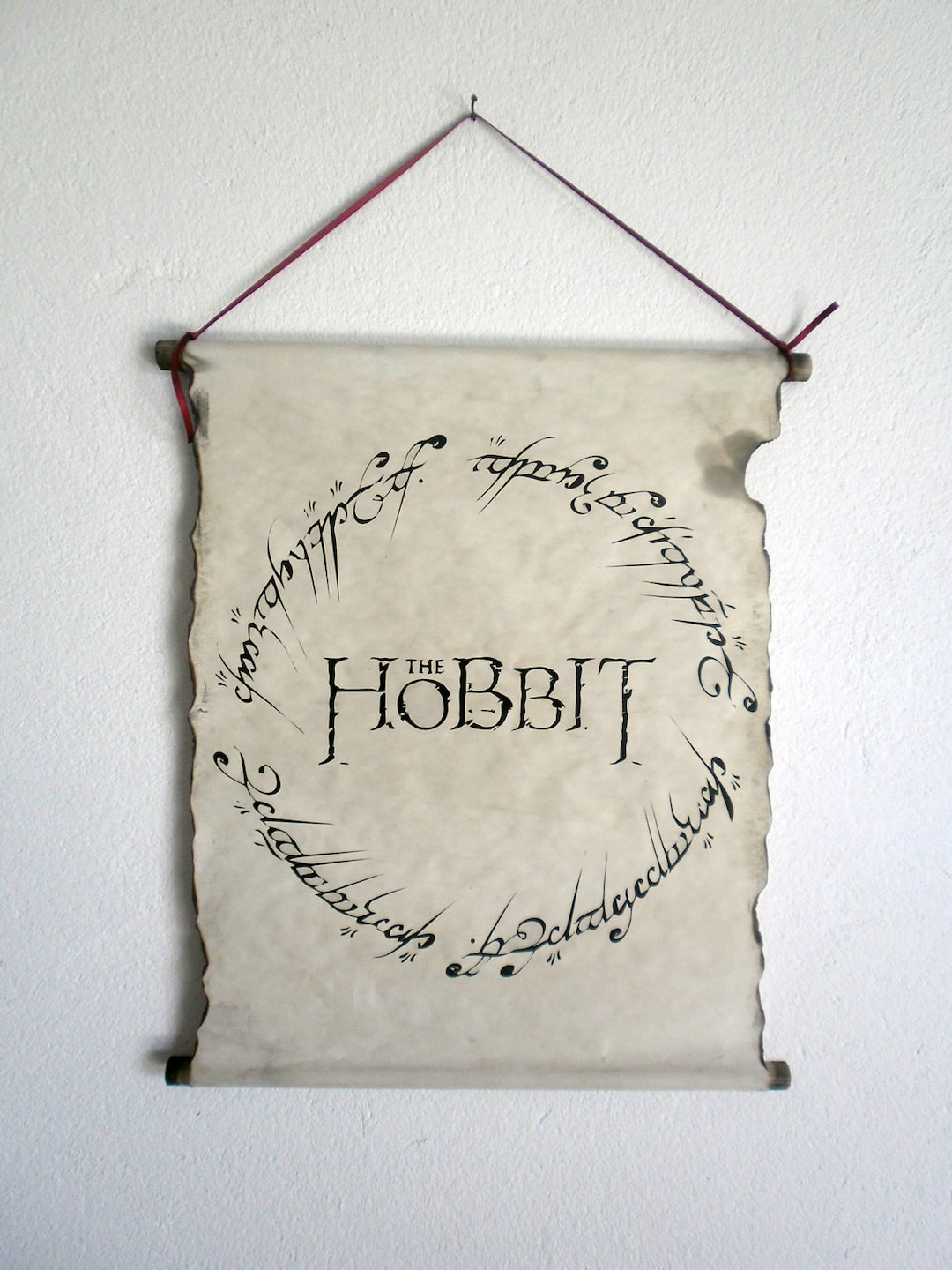 Der Hobbit und der Eine Ring Inschrift Herr Der Ringe Poster Etsy.de