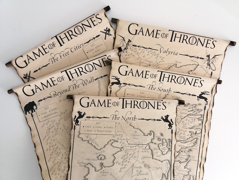 5 MAP SCROLLS Sport of Thrones Posters Westeros Map The North, The South, Past the Wall, The No cost Metropolitan areas and Valyria Map Wall Artwork Obtained Maps photo regarding Free Printable Map of Westeros identify 5 MAP SCROLLS Video game of Thrones Posters Westeros Map The North, The South, Outside of the Wall, The Cost-free Metropolitan areas and Valyria Map Wall Artwork Obtained Maps