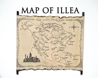 Map of Illea, Kiera Cass Map, The Selection Map, The Elite Map, The One Map, The Heir Map, The Crown Map, The Prince and The Guard Map