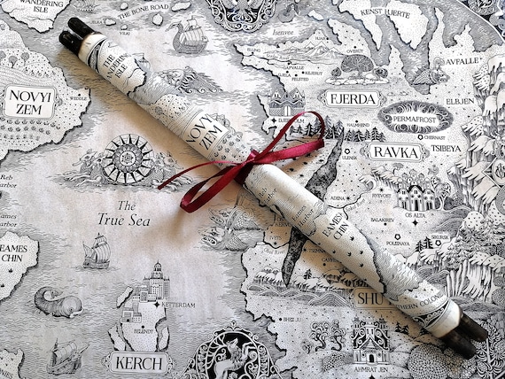 The Grishaverse Map Grisha Trilogy Map Scroll Shadow and Bone Six of Crows  Kerch Ketterdam Novyi Zem Fjerda Shu Han Ravka Map 