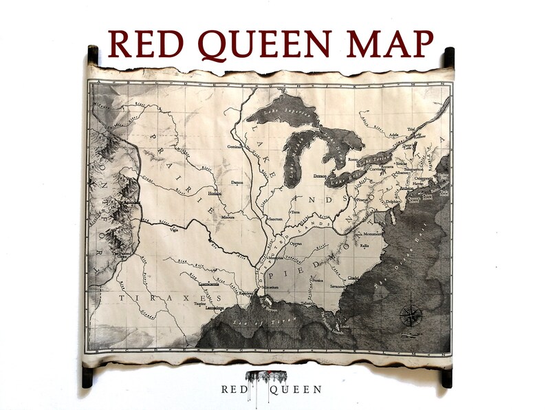 Red Queen World Map Map of Red Queen's Kingdom of Norta Etsy UK