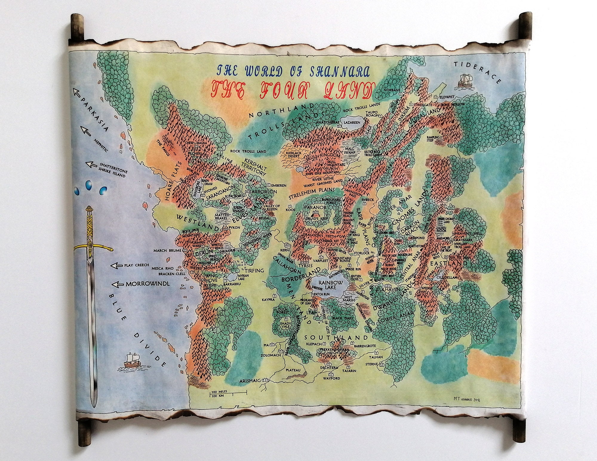 Shannara the Four Lands Map the Four Lands Map the Shannara - Etsy Canada