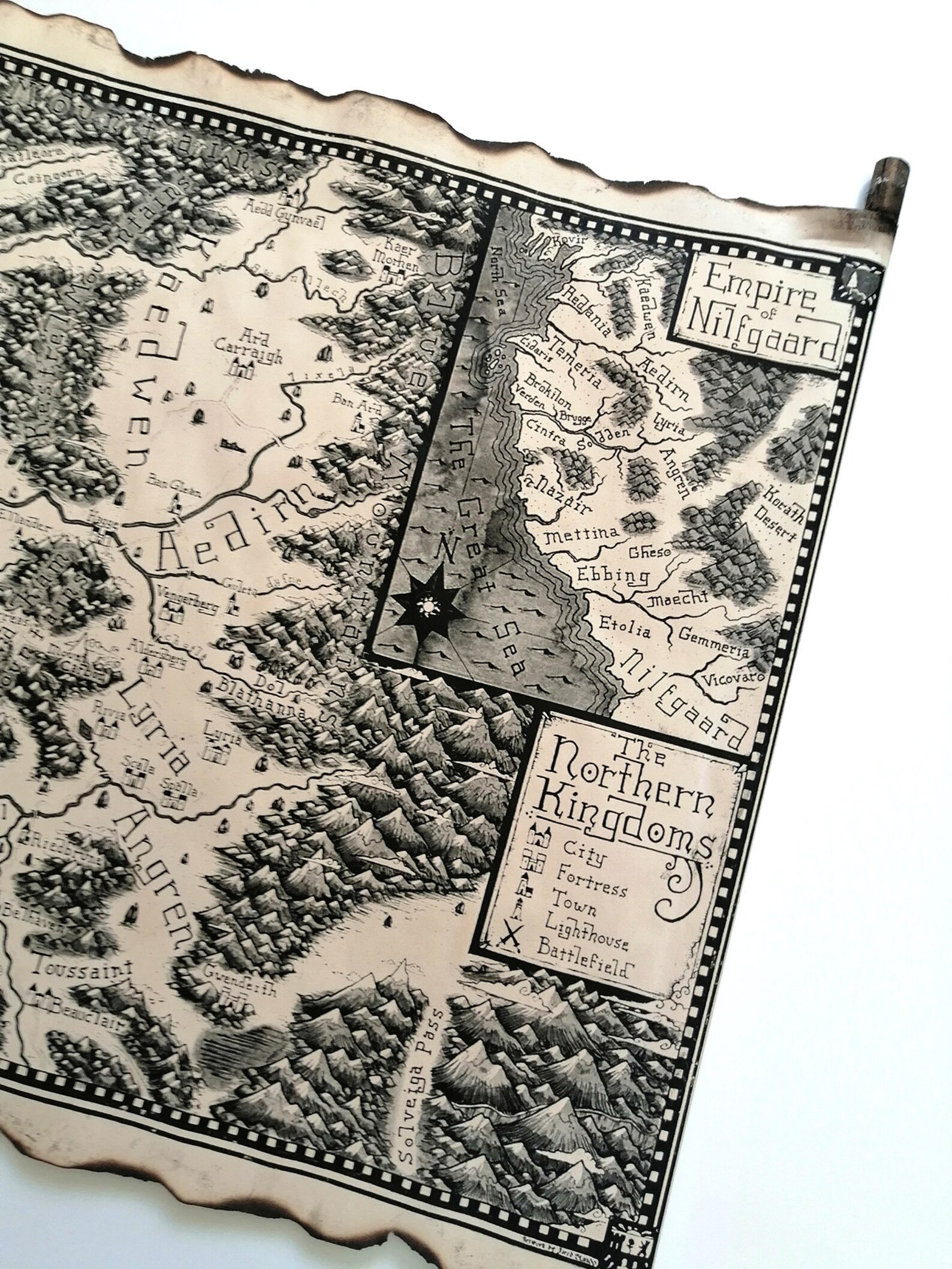 The Witcher World Map the Northern Kingdoms Map Nilfgaardian - Etsy