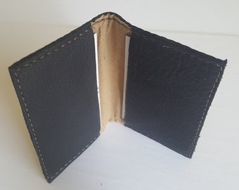 ID / Credit Card Wallet with lining, Soft Leather. Slim. Handmade. Minimal. Unique.