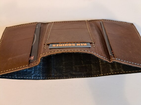 London Leather Goods Mens Bifold Leather Card Wallet Brown