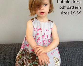 Bubble dress pattern - sizes 1 to 6 years