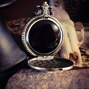 Scrying Mirror With a Pouch Of Mugwort, Silver Etched Finish For Divination, Meditation, and Spiritual Connection