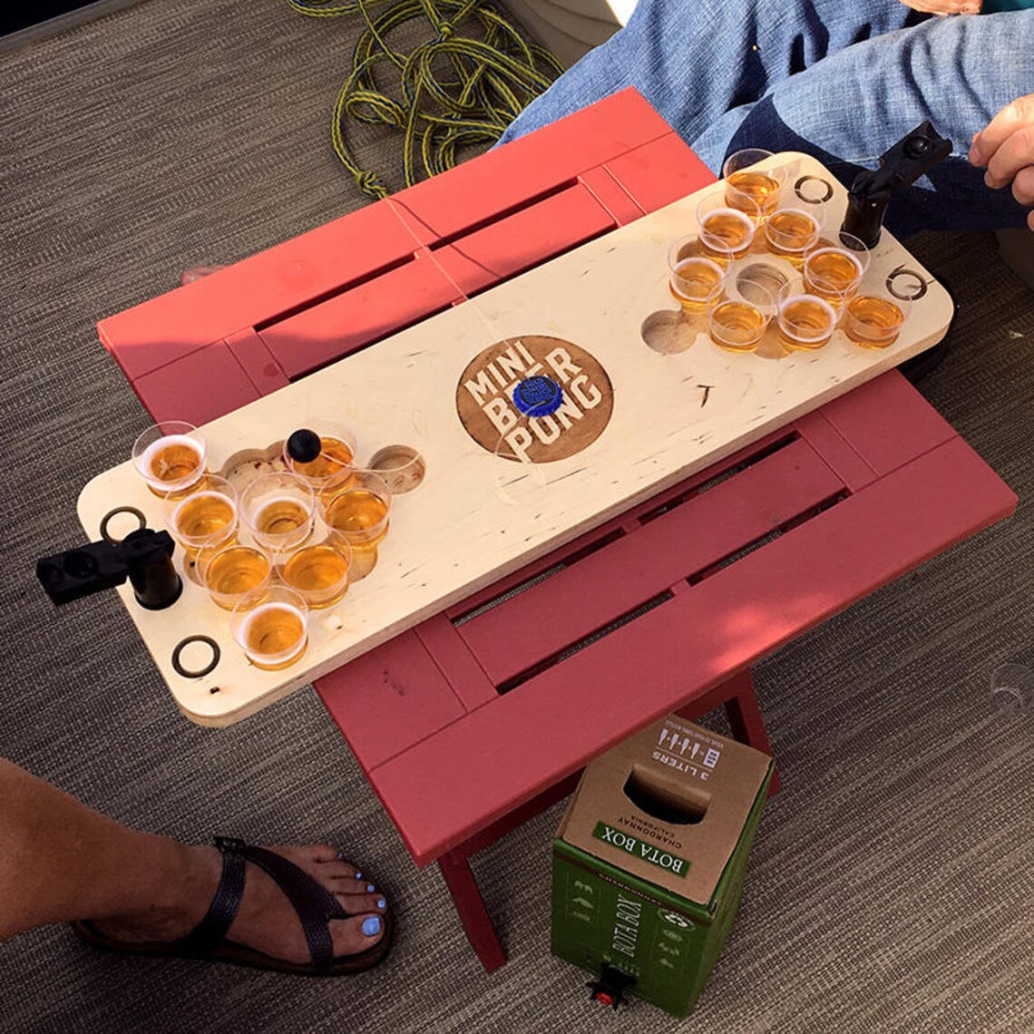 Custom Mini Beer Pong Deluxe Table Top Catapult Drinking Etsy