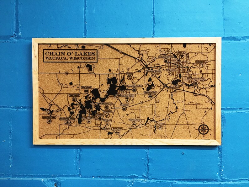 Waupaca / King WI Chain O' Lakes Custom Engraved Etsy