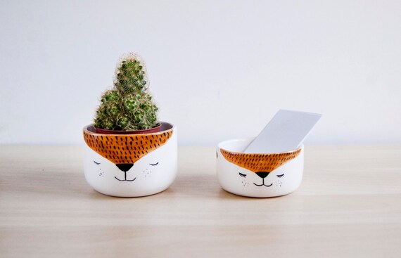 Cute Ceramic Fox Desk Accessories For Office Decor Etsy
