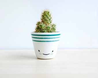 Smile  ceramic planter for succulent,  Plant pot for cactus, Ceramics & pottery ESM