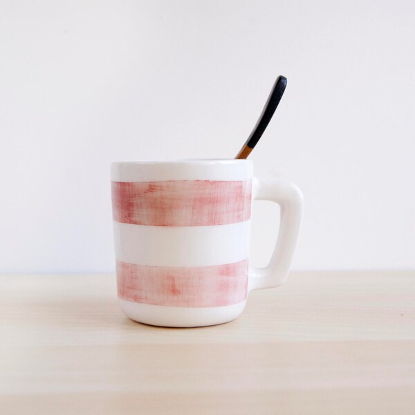 Scandinavian pottery coffee mug, Ceramic cooffee mug , Pottery coffee mugs, Ceramic mugs, Ceramics and pottery, Striped clay mugs, ceramics