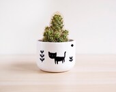 Ceramic cat plant pot, Ceramic cat planter, Succulent planter, Ceramics & pottery, Flower plant pot, Planter flower pot, Cute clay plant pot