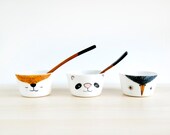 Ceramic bowls set x 3, Small animals pottery bowls, White pottery ceramic bowls, Bowls set, Cute ceramic bowls, Ceramics & pottery, ceramics