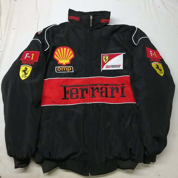 Veste Ferrari Racing Formule 1, Veste Ferrari F1, Veste Ferrari, Veste Streetwear Racing, Veste Ferrari vintage Unisex, Brodée