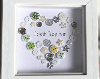 Best Teacher Gift - End of Term Gift, Gift for Teacher, Leaving School Teachers Gift, End of Year. Button Picture, Retirement, Teachers