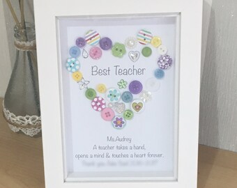 Best Teacher Personalised Picture - End of Term Gift for Teachers, Teaching Assistant / School Staff / Thanks / Colleague / Leaving School