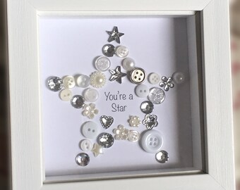 You're A Star Button Picture - End of Term Gift, Christmas Gift for Teachers, Teaching Assistant Gift, School Staff Gift, Driver Present