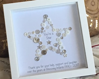 You're a Star Button Picture, Personalised Gift, Thank You Present, End of Term Gift, Gift for Driver, Vet, Doctor