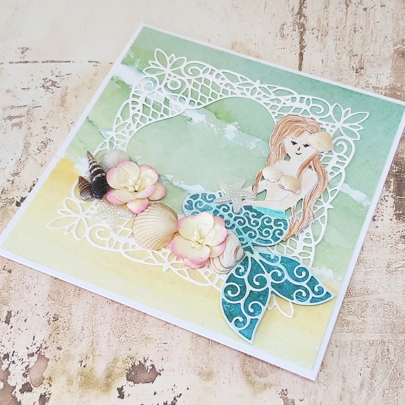 Mermaid Handmade Card Etsy
