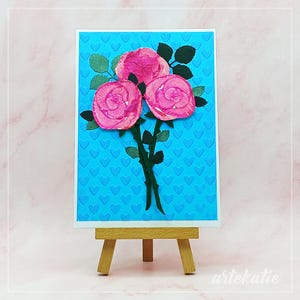 Floral Mother's Day Card, Happy Mother's Day Card, Handmade Cards, Handcrafted Card, 3D cards, Acrylic Roses prints bouquet