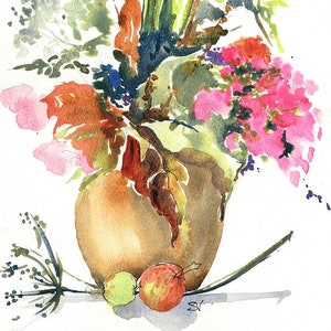 Jug with Flowers MOUNTED Giclee Print