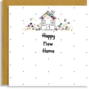 Nuova carta per la casa - Carta per la casa in movimento - Carta artigianale - Carta fatta a mano per i proprietari di case - Carta eccentrica disegnata a mano e artigianale
