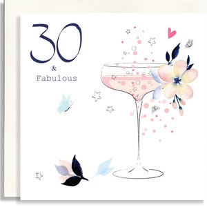 30. 40. 50. 60. Alter Geburtstag Blumenkarte - Botanische Aquarell Meilenstein handgemachte Grußkarte personalisiert - personalisiert