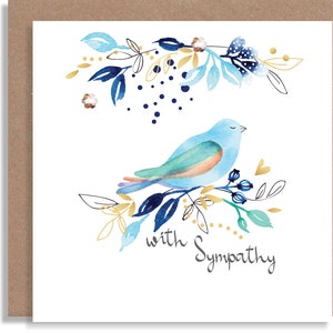 Simpatia pássaro aquarela feito à mão cartão personalizado com letras à mão