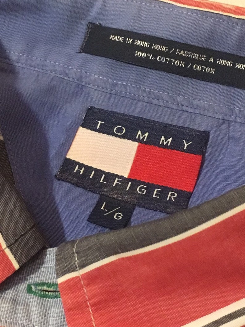 Vintage Tommy Hilfiger Striped Button Down Colorful 90s