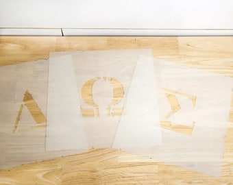 Greek Letter Stencils  - Reusable Plastic Mylar Stencil for DIY Projects