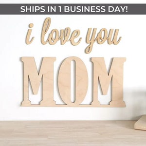 DIY Mother&#39;s Day Wood Sign Kit: &quot;MOM I Love You&quot; Craft