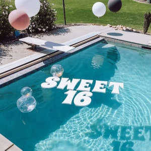 Sweet 16 Floating Foam Letters for Pool Party Decor 1 Thick Custom Cut ...