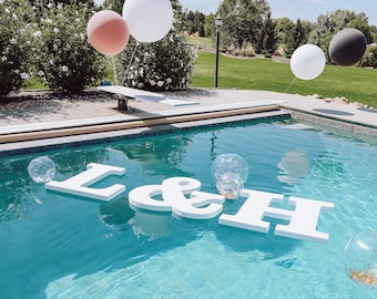 Foam Initials and Symbol for the Pool | 2" Thick Floating Pool Foam Decor | Heart, &, or + | Customizable Large Foam Letters |