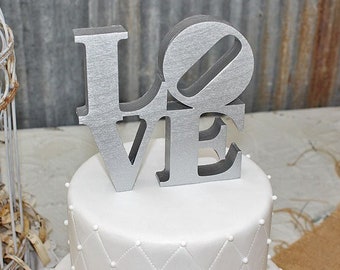 LOVE Wedding Cake Topper in Various Colors | Colorful Stacked Letters Spelling Love for Wedding or Anniversary Cake