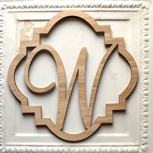 Unfinished Wood Framed Monogram: DIY Craft Letter