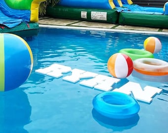Personalized White Foam Pool Letters - Perfect for Birthdays, Baby Showers, Bridal Showers, Weddings, Business Conferences, and More!